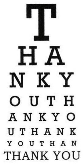 Thank you eye chart