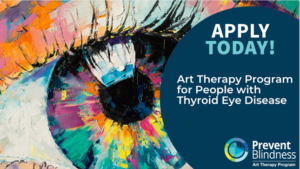 colorful painting of an eye to show and promote art therapy for vision impaired